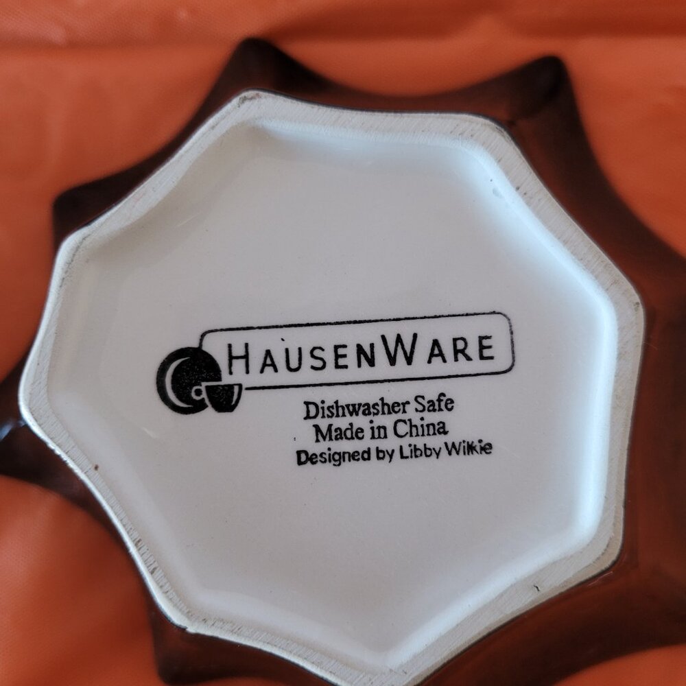 Hausen Ware Ceramic Halloween Black & Purple Spider with Web Trinket Candy Dish - Picture 3 of 3